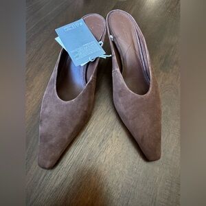 H&M Brown Suede Mules